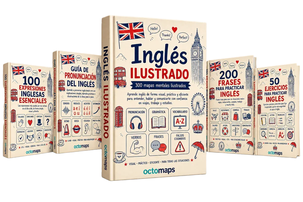 Inglés Ilustrado con 300 mapas mentales y cuatro bonos